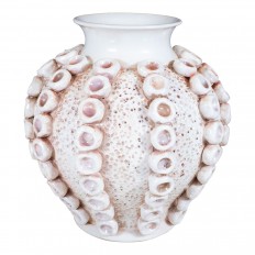 Pink and ivory pottery vase